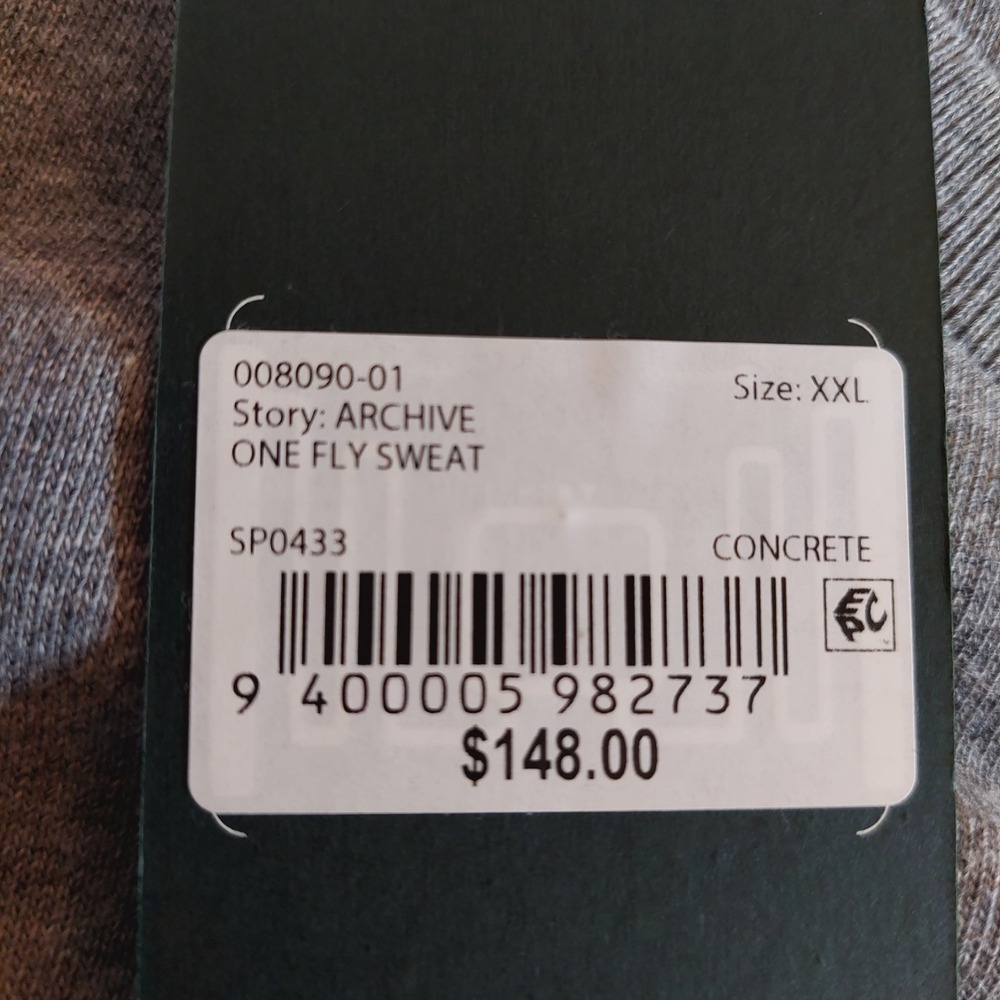 Rodd & Gunn Men's One Fly Fishing LS Crew Sweatshirt Concrete Size XXL $148 NEW! - Picture 7 of 10